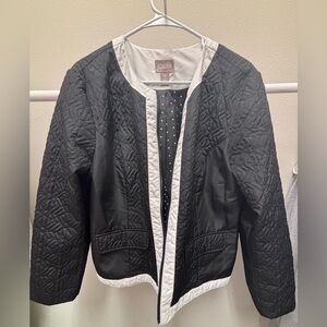 Chico's Black and White Quilted Jacket